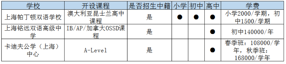 上海奉賢區(qū)國(guó)際高中一覽表
